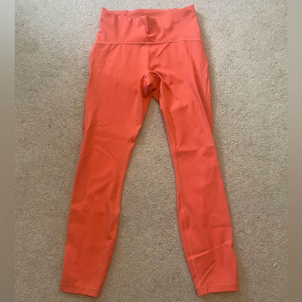Orange Lululemon leggings (size 6, 25 inch)